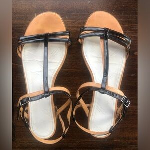 Maison Martin Margiela Black & Camel Double Strap Flat Sandal